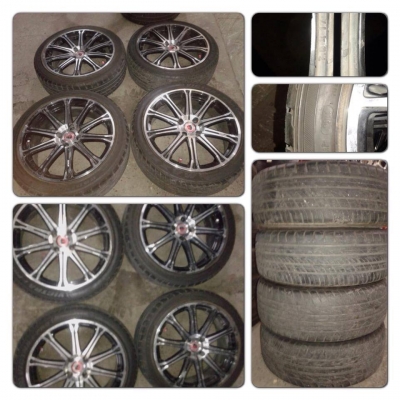 ขายแม็กมือ2ลาย W Work ขอบ17 4รู100 + ยางปี10-11 ราคา8,500 บาทถูก