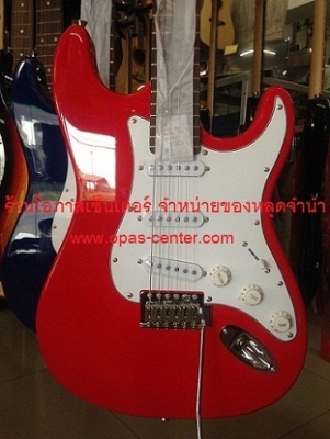 กีต้าร์ไฟฟ้า Beatle สีแดงและน้ำเงิน ของใหม่ เสียงดี ขายถูก