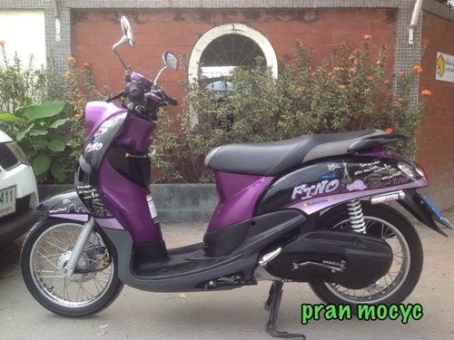 ขายรถมอเตอร์ไซค์มือสองyamaha finoสีม่วงดำ ปี2556