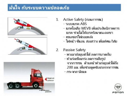 ขายรถใหม่หัวลากหัวชั้นเดียว FOTON TRUCK  แบบ6x4  CNG  380 แรงม้า