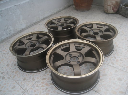 ขายล้อแม็กมือ2 te37sl 15"x7" et38 4 รู 100 ก้านยิงทรายสีน้ำตาลไหม้ ขอบชา สีเดิม มีรอยนิดหน่อย ไม่มีเบียด ไม่คด ไม่ดุ้ง  สนใจติดต่อเล็กคลองสามครับ (081-3747940)