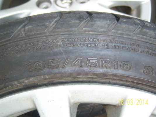 แม็กมาสด้าพร้อมยาง 195 45 16 1ชุด