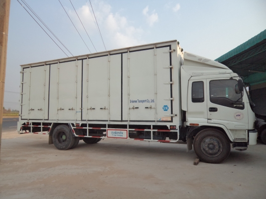 ขาย885000บาทรถ6ล้อเดก้า195แรงเป็นตู้แห้ง ช่วงยาว7.20