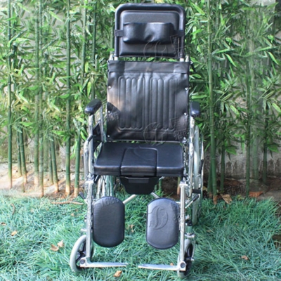 รถเข็นผู้ป่วยปรับเอนนอนพับได้ พร้อมเบาะนั่งโถถ่าย