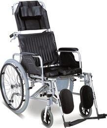 รถเข็นผู้ป่วยปรับเอนนอนพับได้ พร้อมเบาะนั่งโถถ่าย