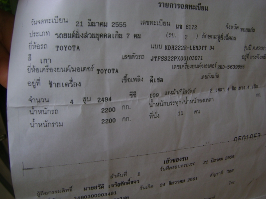 TOYOTA  COMMUTER  D4D  2.5   1,050,000 บาท