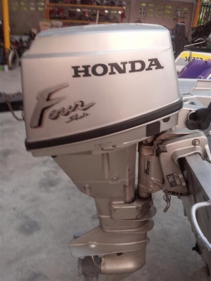 ขายเรืออลูมิเนียมพร้อมเครื่อง HONDA 15 HP 4 จังหวะเก่าญี่ปุ่น