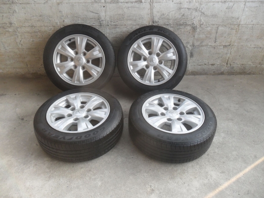 ล้อแม็ก 16นิ้ว6รู มิตซู ยาง205/55R16ปี10 สวยๆ 4 ล้อ ราคา 6900 บาท