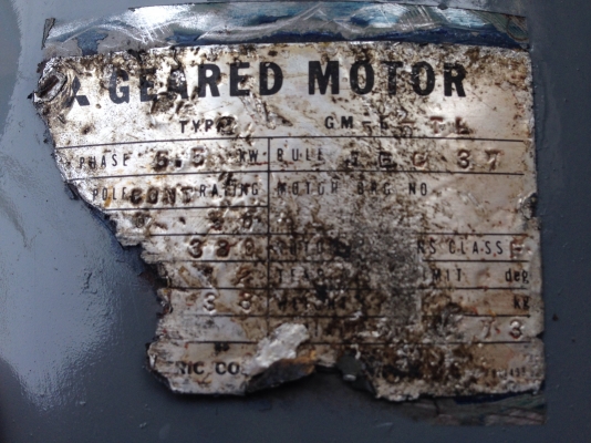 ขายมอเตอร์เกียร์ Mitsubishi 7.5 HP. 380V อัตราทด 1:40 สภาพสวย พร้อมใช้งาน