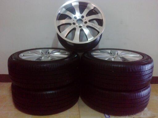 แม็กซ์17 5รูเก่าเก็บกลิ้งเงามาใหม่จัดรัดยาง225 50R17ป้ายแดง