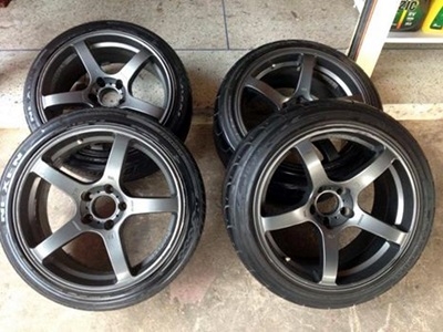 เเม็กลาย prodrive ขอบ18 5รู114 กว้าง8.5 ออฟ25 9.5ออฟ15 พร้อมยาง