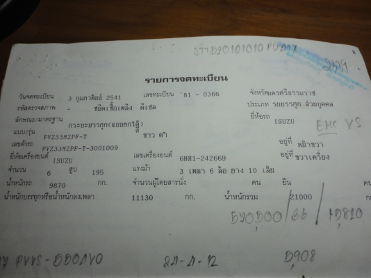 ขายรถบรรทุก 10ล้อดั้มพ์ 2เพลา ISUZU DECA 195 แรงม้า