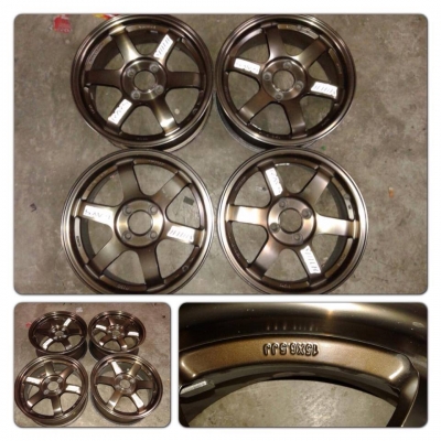 ขายแม็กมือ2 TE37 สีชา ขอบ 15 กว้าง 6.5 4 รู100 ราคา 7,500 บาทราคาถูก