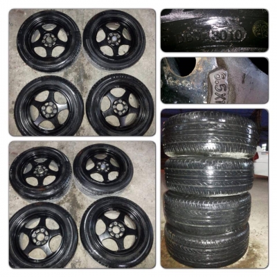 ขายล้อแม็กซ์มือ2 Spoon ขอบ15 4รู100 + ยางปี10ราคา 7,900 ฿ เท่านั้นพอ