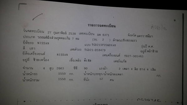 ***ขายแล้วครับขอบคุณ Truck2hand ขายกระบะตอนเดียว NISSAN BIG-M TD27 ฝาดำ ปี38 เครื่องฝาดำ แน่นดี เกียร์ดี ช่วงล่างดีคัสซีดีไม่ปะไม่ดาม กระบะพื้นมีผุนิดหน่อย หัวเก๋งดีภายในโอเค คอนโซลครบ เบาะมีขาด ยางดี4เส้น สีสันดี สีมีแตกฝาท้าย พร้อมใช้ พร้อมลุยงาน ทะเบีย ***ขายแล้วครับขอบคุณ Truck2hand ขายกระบะตอนเดียว NISSAN BIG-M TD27 ฝาดำ ปี38 เครื่องฝาดำ แน่นดี เกียร์ดี ช่วงล่างดีคัสซีดีไม่ปะไม่ดาม กระบะพื้นมีผุนิดหน่อย หัวเก๋งดีภายในโอเค คอนโซลครบ เบาะมีขาด ยางดี4เส้น สีสันดี สีมีแตกฝาท้าย พร้อมใช้ พร้อมลุยงาน ทะเบีย