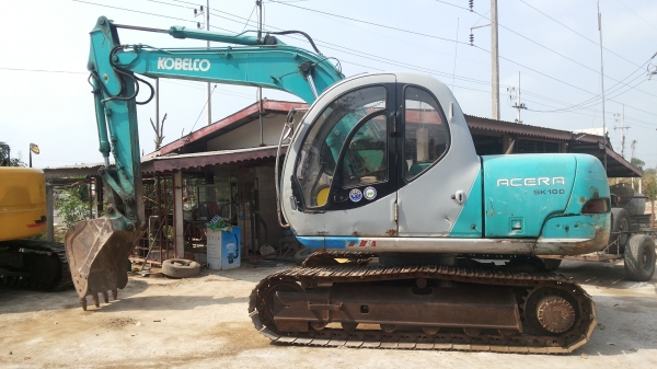 ขายด่วนรถเเม็คโครKOBELCO SK100-5มาร์คไฟร์รถนำเข้าเก่าญี่ปุ่นแท้ไม่เคยใช้งานเมืองไทยเลยมีปั้มลายหัวกระแทกพร้อม