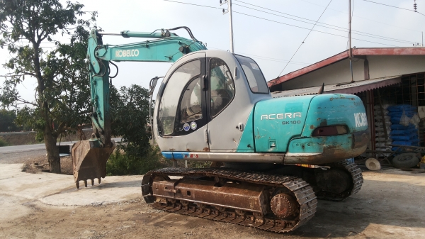 ขายด่วนรถเเม็คโครKOBELCO SK100-5มาร์คไฟร์รถนำเข้าเก่าญี่ปุ่นแท้ไม่เคยใช้งานเมืองไทยเลยมีปั้มลายหัวกระแทกพร้อม
