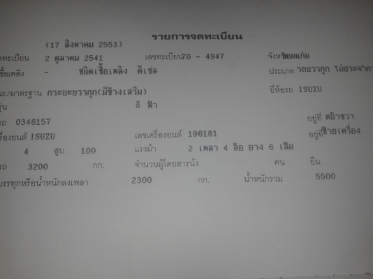 ขาย 6 ล้อ ISUZU ปี41 (จัดแนนช์ทุกจังหวัดอนุมัติง่ายเร็วทันใจ2ช.ม)(เอกสารใช้บัตร+สำเนาทะเบียนบ้าน)พวงมาลัยพาวเวอร์ แอร์หนาว กระจกไฟฟ้า เครื่องเล่นdvd เครื่องแน่นปึ๊กๆ แห้ง แรง สุดๆแซสซีเยี่ยม สวยตลอดเส้น ยางสวย6 เส้น พร้อมโอน พร้อมลุยงานได้เลยไม่ต้องทำอะไ ขาย 6 ล้อ ISUZU ปี41 (จัดแนนช์ทุกจังหวัดอนุมัติง่ายเร็วทันใจ2ช.ม)(เอกสารใช้บัตร+สำเนาทะเบียนบ้าน)พวงมาลัยพาวเวอร์ แอร์หนาว กระจกไฟฟ้า เครื่องเล่นdvd เครื่องแน่นปึ๊กๆ แห้ง แรง สุดๆแซสซีเยี่ยม สวยตลอดเส้น ยางสวย6 เส้น พร้อมโอน พร้อมลุยงานได้เลยไม่ต้องทำอะไ