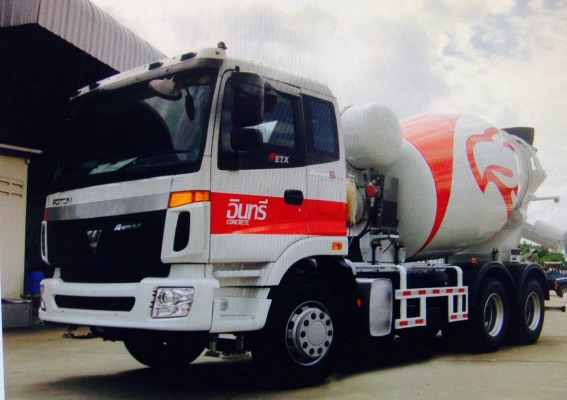 ขายรถโม่ปูนผสมคอนกรีต 7 คิว Foton MIXER 340 แรงม้า สกรีนปูนอินทรีย์เรียบร้อยแล้ว