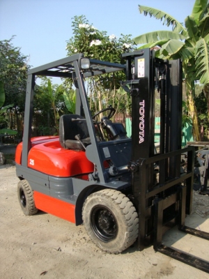 +++ ขายรถโฟล์คลิฟท์ TOYOTA 6FD25  เครื่องยนต์ดีเซล  เกียร์ธรรมดา  เสา  3  เมตร  งา 1,070  มม.  ยางตัน  *** สภาพดีพร้อมใช้งาน  ราคาพิเศษ  รายละเอียดคุยได้ครับ ***