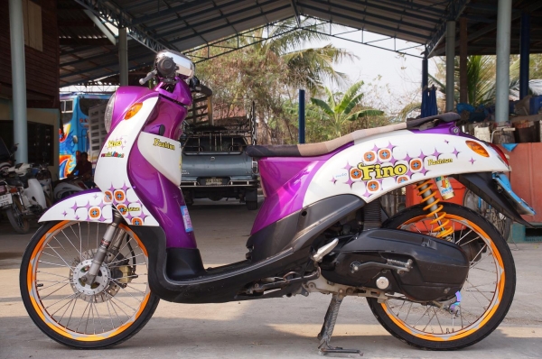 ขาย YAMAHA Fino แต่ง สวย สวย เครื่อง เดิม เดิม เอกสาร ทะเบียนพร้อมโอน ภาษี พ ร บ 2558 สภาพโดยรวมตามรูปครับ ชุดสี ใหม่ โช็คหน้า กลึง โช็คแก๊ส หลัง สวย วงล้อแต่งขอบ 17 ยางดอกเต็ม แบตใหม่ ระบบไฟติดครบ