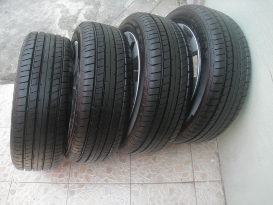 ขายล้อแม็กป้ายแดง Mazda2 15"x6" et45 4รู100 พร้อมยางปี13 สนใจติดต่อเล็กคลองสามครับ 081-3747940