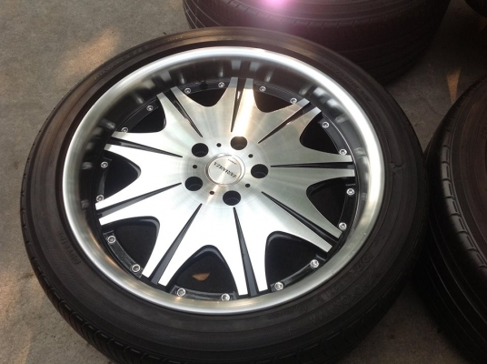 ขายล้อ Work Varianza 5/114.3 ขอบ18" หน้า8 หลัง 9 ปัดเงาใหม่ ไม่ดุ้ง ไม่เคยซ่อม พร้อมยาง Yokohama dB decibel 225/45/18 ปี11 ใช้งานอีกยาวๆ ยกชุด 17,900.-