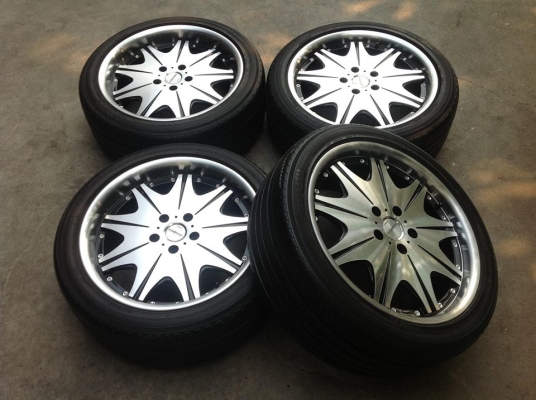 ขายล้อ Work Varianza 5/114.3 ขอบ18" หน้า8 หลัง 9 ปัดเงาใหม่ ไม่ดุ้ง ไม่เคยซ่อม พร้อมยาง Yokohama dB decibel 225/45/18 ปี11 ใช้งานอีกยาวๆ ยกชุด 17,900.-