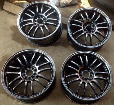 เเม็กRE30. ขอบ17 5รู100,114 กว้าง7.5 สีเเบล็คโครม