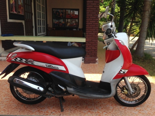 ***ขาย Ymaha fino สีแดงขาวจดปี51 เครื่องเดิมรถเดิมสภาพร้อมใช้***