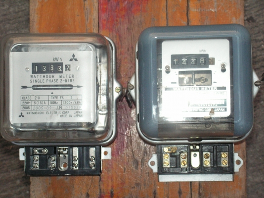 หลักฐานการส่งมิเตอร์ไฟ ยี่ห้อมิตซูมิชิทั้ง2ตัว