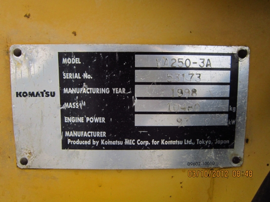 รถตักล้อยาง Komatsu WA 250-3 รถตักล้อยาง Komatsu WA 250-3