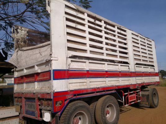 ขายลูกพ่วง 3 เพลา กระบะเหล็กคอกเกษตรไม่ดั้ม อู่ ,มีโชคขนส่ง สวย รีบจองด่วน