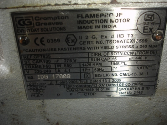 ขายmotor single phase 1hp ไฟ220v 1425รอบ