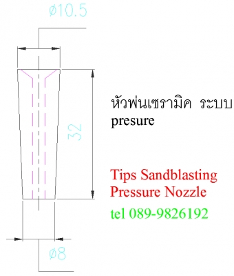 หัวพ่นทรายอลูมินาเซรามิกส์  Tips Sandblasting Pressure Nozzle