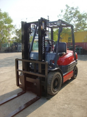 +++ ขายรถโฟล์คลิฟท์ TOYOTA 6FD25  เครื่องยนต์ดีเซล  เกียร์ธรรมดา  เสา  3  เมตร  งา 1,070  มม.  ยางตัน  *** สภาพดีพร้อมใช้งาน  ราคาพิเศษ  รายละเอียดคุยได้ครับ ***