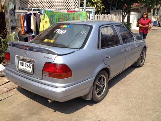 ขายครับ TOYOTA COROLLA 111 (หน้าหนู) ปี 97 ภาษีเต็ม รถพร้อมใช้ครับ 59000 เครื่องแห้งๆ เกียรแห้ง ไม่เคยติดแกสมาก่อน ประหยัด ถ้าเอาไปลงทุนติดแกสก็ไม่เท่าไหร่ ช่วงล่างนิ่มๆ พวงมาลัยพาวเวอร์ แอรหนาว รถไม่จมน้ำ ไม่ชนหนัก คานหน้าเดิมๆสวยๆ หลังเดิมๆ สวยๆ แบตแห้ง