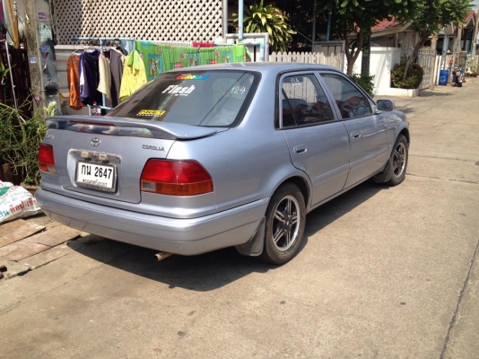 ขายครับ TOYOTA COROLLA 111 (หน้าหนู) ปี 97 ภาษีเต็ม รถพร้อมใช้ครับ 59000 เครื่องแห้งๆ เกียรแห้ง ไม่เคยติดแกสมาก่อน ประหยัด ถ้าเอาไปลงทุนติดแกสก็ไม่เท่าไหร่ ช่วงล่างนิ่มๆ พวงมาลัยพาวเวอร์ แอรหนาว รถไม่จมน้ำ ไม่ชนหนัก คานหน้าเดิมๆสวยๆ หลังเดิมๆ สวยๆ แบตแห้ง