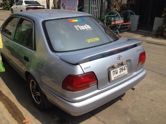 ขายครับ TOYOTA COROLLA 111 (หน้าหนู) ปี 97 ภาษีเต็ม รถพร้อมใช้ครับ 59000 เครื่องแห้งๆ เกียรแห้ง ไม่เคยติดแกสมาก่อน ประหยัด ถ้าเอาไปลงทุนติดแกสก็ไม่เท่าไหร่ ช่วงล่างนิ่มๆ พวงมาลัยพาวเวอร์ แอรหนาว รถไม่จมน้ำ ไม่ชนหนัก คานหน้าเดิมๆสวยๆ หลังเดิมๆ สวยๆ แบตแห้ง