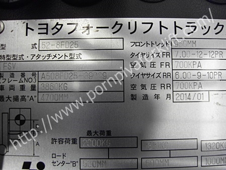 จำหน่ายรถ Forklift TOYOTA 52-8FD25 จำหน่ายรถ Forklift TOYOTA 52-8FD25