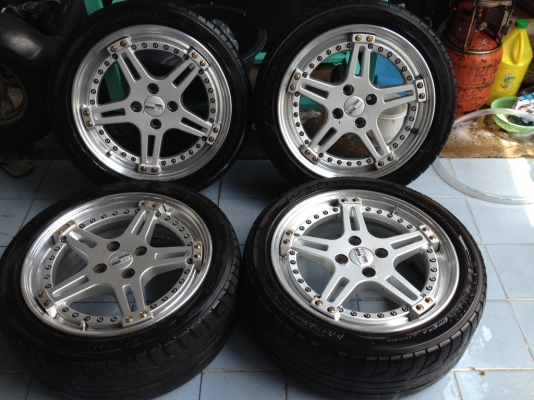 w workแท้2ชิ้นขอบ16กว้าง7นิ้วอ๊อฟ36 4รู100สภาพสวย