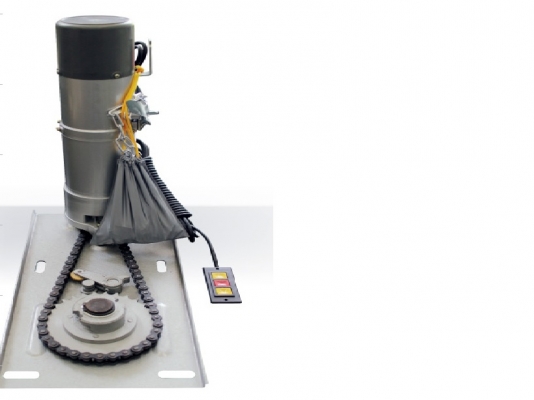 มอเตอร์ประตูม้วน ขนาด 300 W. ใช้ดึงประตูขึ้นลงได้แค่กดปุม มีโซ่ไว้ดึงในกรณีไฟดับไว้ด้วย