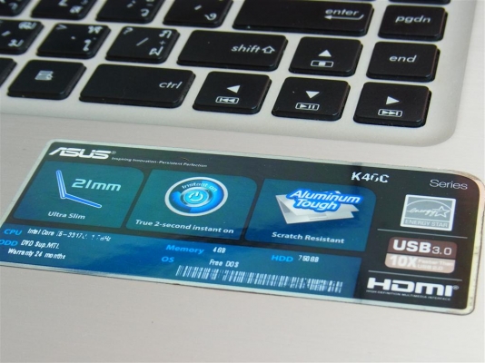 โน็ตบุ็ก Asus K46c i5 กาดร์จอnvidia 2GB แรม 4GB HDD750