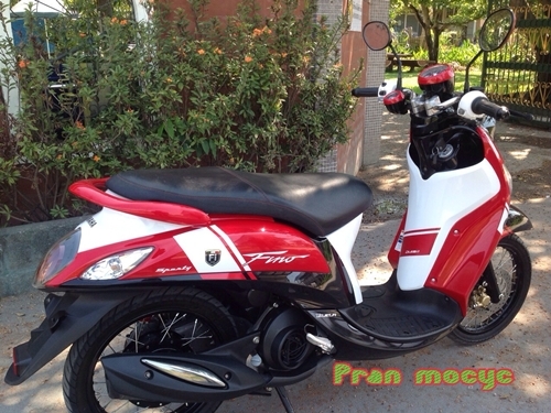 ขายรถมอเตอร์ไซค์มือสองyamaha fino fi สีเเดงขาวดำ ปี2556
