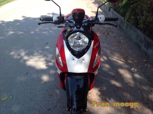 ขายรถมอเตอร์ไซค์มือสองyamaha fino fi สีเเดงขาวดำ ปี2556