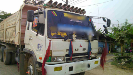 ขายรถบรรทุกสิบล้อดัมพ์ Mitsubishi M6 เครื่องเดิม 260 แรง ปี 50 กระบะดัมพ์สามมิตร