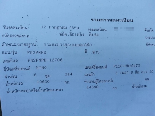 รถฮีโน่ 10 ล้อดั้ม 320 แรงม้า. ปี 50  สนใจติดต่อ 081 - 6079515