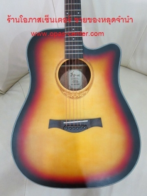 กีต้าร์โปร่งเว้าไฟฟ้า Amari รุ่น AM-418C สีซันเบิร์สด้าน ของใหม่ EQ อย่างดี