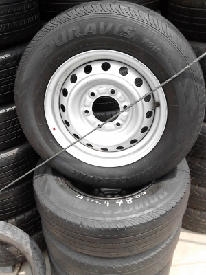 ขายะกะทะล้อ 6 รู พร้อมยาง BRIDGESTONE DURAVIS R611 TEL.081-427-3941