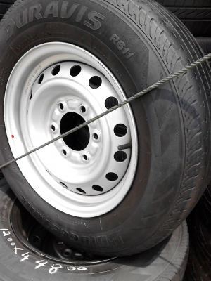 ขายะกะทะล้อ 6 รู พร้อมยาง BRIDGESTONE DURAVIS R611 TEL.081-427-3941